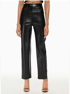 Aritzia Wilfred The Melina Full Length Vegan Faux Leather Pants size 14
